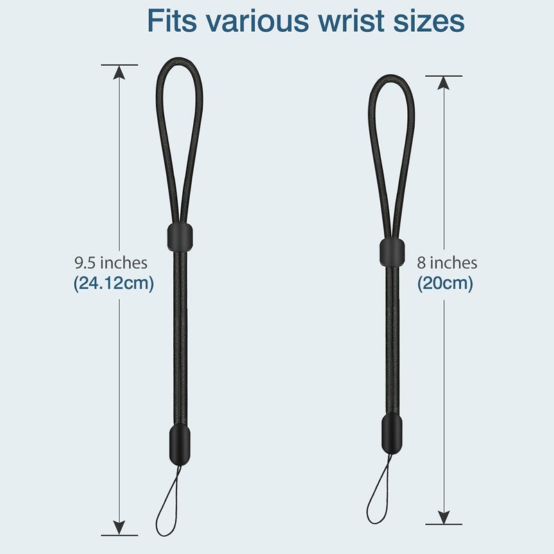 Hukado Hand Wrist Strap Lanyard  6 Pack 9.5inch Adjustable Nylon Wristlet Straps Keychain String for Cell Phone Case Holder  AirPods Pro 2 2022  Camera  Key  GoPro  USB Drive  Ski Glove(Black) - Image 5